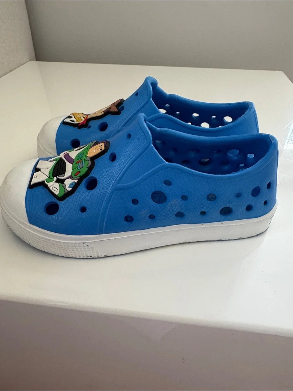Harper Canyon Blue Kids Slip-On Water Shoes with Toy Story Icons